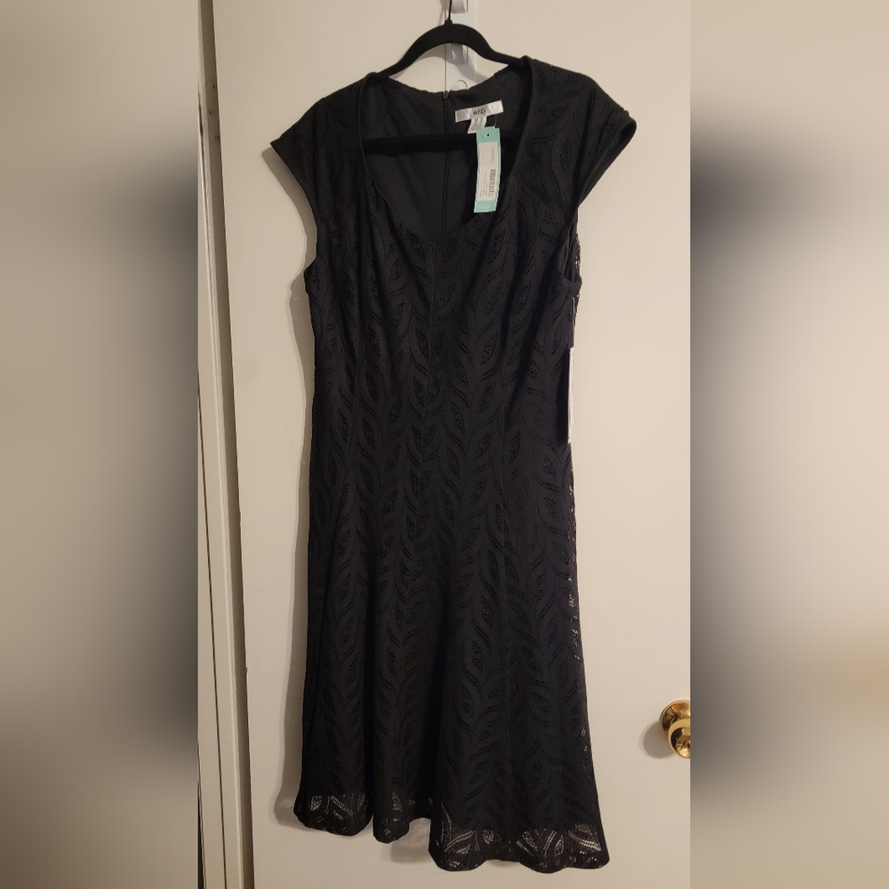 NWT Wisp Size 16 Black Lace Dress